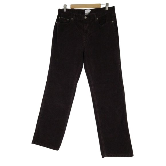 Calvin Klein Jeans women's corduroy pants, maroon burgundy‎ 12 - Picture 1 of 11